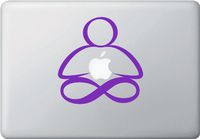 Yadda-Yadda Design Co. Lotus Position Infinity - MacBook or Laptop Vinyl Decal Copyright (5.5" w x 5.5" h) (Color Variations Available) (Purple)