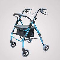 CHAIR Medical Rehab Chair, Wheelchair,Lightweight Folding Wheelchair 4 Round Rollator Pedestrian Cross-Border Travel Chair with Brakes and Handbags