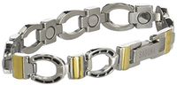Sabona Silver Horseshoe Duet Magnetic Bracelet - Small, 1 Count