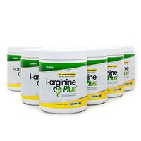 L-Arginine Plus Lemon Lime 6 Pack - Blood Pressure, Cholesterol Formula, Heart Health Supplement, 13.4 OZ (380g)