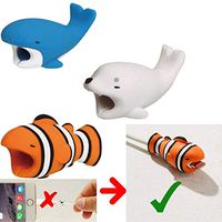 Embrium 3 Pcs Cable Bite Protectors (Whale, Seal, Clownfish) Cute Animal Cord Compatible with Apple iPhone (5, 5S, SE, 6, 6S, 7, 8, X)