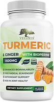 Vegamin Turmeric Curcumin with Ginger and Bioperine. Joint Pain Relief, Supports Immunity and Inflammatory Response, Plant-Based Antioxidant, Healthy-Aging, 60 Veggie Capsules