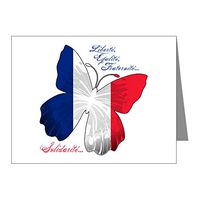 Note Cards (20 Pack) French Flag Butterfly Solidarite