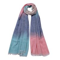 Theoylos Women's Long Scarf Winter Color Block Shawl Wraps Ladies Lightweight Feathers Long Blanket Stripes Scarves Sky Blue