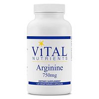 Vital Nutrients - Arginine 750 mg - L-Arginine Amino Acid Support for Circulatory & Heart Health - 120 Capsules per Bottle