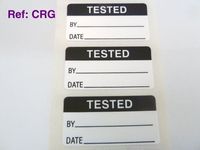 250 Labels Tested Labels , Tamper Evident Labels , 40x20mm Rectangle , Black on White , Stickers break up on attempted removal