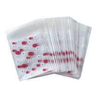 Yunzee 100 Pieces Self Adhesive Treat Bag Cookie Bags, 4x4 inch Small Clear Cello Bags Party Favor Bags Chocolate Candy Gift Bags,blue,3.94 (+1.18) x3.15inch