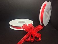 3/8" Red Organza Thin Pull Bow String Ribbon (25 Yard) Gift Wrapping Favor Decorating