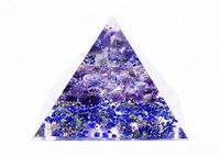 Orgonite Orgone Pyramid - Energy Generator - Money - Crystal Gemstone Pyramid - Amethyst Lapis Lazuli Quartz - Powerful