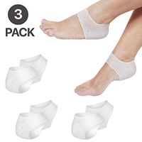 Flexzion Heel Cups, Plantar Fasciitis Inserts (3 Pairs), Silicone Socks Insoles Gel Heel Pads Cushion Protectors for Sore Heel Pain Relief, Heal Repair Dry Cracked Heels, Tendinitis, for Men & Women