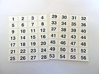 Minilabel White 16X10mm Consecutive, Sequential Number Sequence Labels, Numbering Stickers, From 1-56