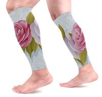 LEVEIS Camellia Flowers Calf Compression Sleeves 1 Pair, Leg Performance Support for Shin Splint Calf Pain Relief Men & Women Guards Sleeves for Running Cycling