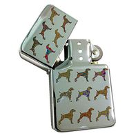 Weimaraner Gold Dog - Silver Lighter Windproof Flip-Top Refillable with tin Gift Box