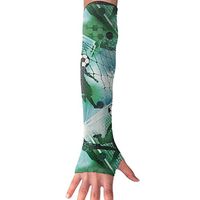 Huadduo Sports Soccer Boy Soccer Blue Green UV Protection, Compression & Cooling Arm Sleeves for Cycling/Golf/Basketball/Other Sports