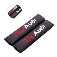 Amooca Carbon Fiber Seat Belt Cover Shoulder Pad for Audi (Red Lettering)