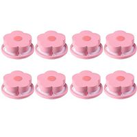 Weite 8 Pieces Reusable Washing Machine Lint Filters Laundry Filter Bags Set, Durable Floating Ball Mesh Bag Catcher Net Pouch Pet Hair Remover Device (Pink)
