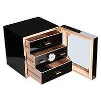 Lxc Cigar Box Mellow Independent Partition Three-Layer Cedar Solid Wood Piano Paint Cigar Humidor Cigar Cabinet