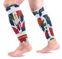 Coat of Arms Dominican Republic Flag Sports Calf Compression Sleeves Leg Compression Calf Sleeve for Runners Men Women (1 Pair)