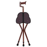 GZYYY Canes Stool for Men and Women Fashionable Collapsible Walking Cane with Seat Attached Three Tips Prongs Heavy Duty Adjustable Folding Light Weight with Lights and T Handle Aluminum (Brown)