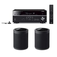 Yamaha RX-V685 7.2-Channel AV Receiver with MusicCast - with 2 Pack WX-021 MusicCast 20 Wireless Speaker, Black