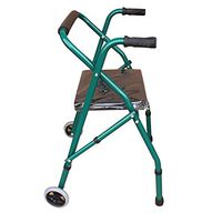 Foldable Walker Compact Elderly Walking Mobility Aid for Handicap Lightweight Adult Walker Elderly Walker with Adjustable Height Seat Rest with Wheels