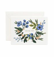 Thank You Blue Bouquet Note Cards by Rifle Paper Co. -- Set of 8 Cards and Envelopes