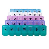 7 Day Pill Reminder, Bubble-Lok (4 pack various colors)