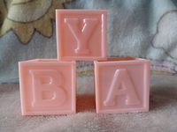 Lot of 12 of PINK ABC Blocks for Boy Girl Baby Shower or Gift
