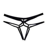 FDelinK Women Underwear, Women's Low Rise Sexy Underwear Y-Back G-String Lingerie Thong Panty(Black,M)