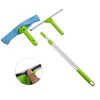 ALLCR Window Cleaner Kit, Professional Squeegee with Microfiber Scrubber and Extension Pole for Bathroom Shower Door, Window and Mirror