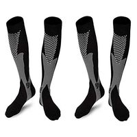 2 Pairs Compression Socks, 20-30 mmhg Medical&Althetic Nursing Running Compression Socks for Men Women Marathon, Faster Recovery, Better Blood Circulation(Men8-14in Women8-15in）(2 Pair Black)