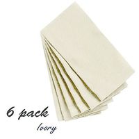 JB Linen Egyptian Cotton 400-Thread-Count 6-Piece Dinner Napkins 16" x 16" Color Ivory Solid (Set Contains Half Dozen Napkins)