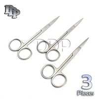 DDP Dental IRIS Scissors Straight 4.5" Veterinary First AID Cutting Orthodontics 3 Pieces Instruments