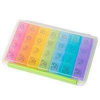 Pill Organizer Extra Large Weekly Pill Organisers and Medication Supplement Container with Portable Travel Pill Case with 28 Compartments - (7-Day/4-Times-A-Day) with Secure Spill-Proof Design