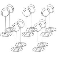 10x Assorted Shape Wire Table Place Holder Card Name Photo Clip Wedding |Size - 8.5x2.8cm peacock round|