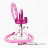 BuBu-Fu Hookah Set, Portable Easy to Clean Single Hose Hookah Complete Set Not Tilting Glass Single Shisha Hookah Set Easy to Disassemble Durable Arabian Hookah Set,Pink