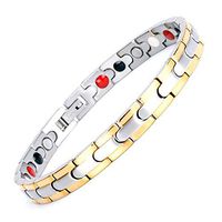 Vinca Mascot Womens Health Magnetic Therapy Bracelets for Arthritis Pain Relief and Carpal Tunnel,Gold Silver