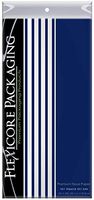 Flexicore Packaging Navy Blue Gift Wrap Tissue Paper | Size: 15 Inch X 20 Inch | Count: 20 Sheets | Color: Solid Navy Blue & Pin Stripe