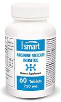 Supersmart - Arginine Silicate Inositol 750 mg (Nitrosigine ®) - Patented Form of Arginine for Heart & Circulatory Health | Non-GMO - 60 Tablets