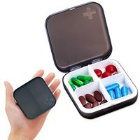 Pill Case Compartment Portable Pill Organizer Divided Vitamin Box Medicine Holder for Daily and Travel Use-4 Compartment