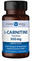 Vitamin World L-Carnitine 500 Miligram. 60 Caplets