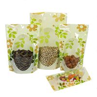 Stand Up Bags With Transparent Window Plastic Ploy Ziplock Bags Smell Proof Long Term Food Storage Supply Bags For Christmas Gift Candy Packets (50, 18x26cm (7"x10.2"))