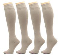 4 Pairs Dr. Motion Therapeutic Graduated Compression Women's Knee-hi Socks… (Pack-Beige)