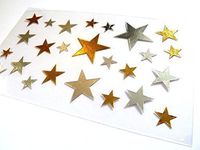 Small Gold & Silver Stars Decorative Stickers for Children & Card Making & Christmas