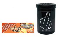 Herb Airtight Container Fresh Kettle with Juicy Jay's Peaches & Cream 1.25 Flavored Hemp Rolling Papers 1 Count DC Crafts Nation- Middle Finger