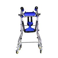 FHRX Child Walker Rollator 6 Wheeled Height Adjustable Stand Rehabilitation Training Adult Walker Stand Stainless Steel Six-Wheel Rollover Back Stand