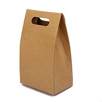 Pixnor 5pcs Paper Party Loot Treat Gift Goody Bags Cupcake Muffin Boxes Brown