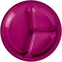 Wine Plastic Divided Dinner Plate 20 Count