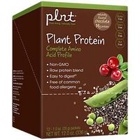 plnt Chocolate Plant Protein Powder with Complete Amino Acid Profile Raw Protein Blend, Easy to Digest Provides Energy, 19g of Protein Per Serving (12 Individual Packets)