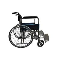 MLX Wheelchair, Steel Tube Portable Wheelchair Foldable Easy to Clean Manual Wheelchair